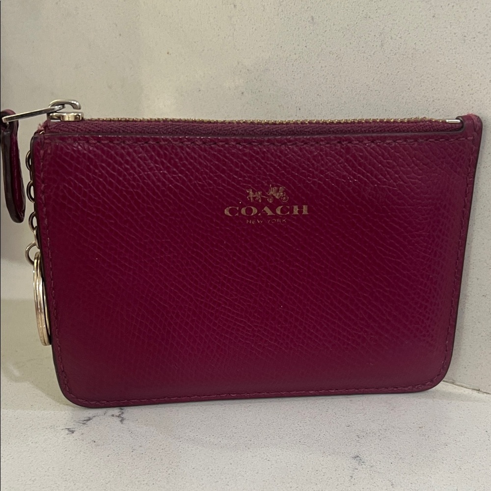 Coach Women's Burgundy Leather Wristlet